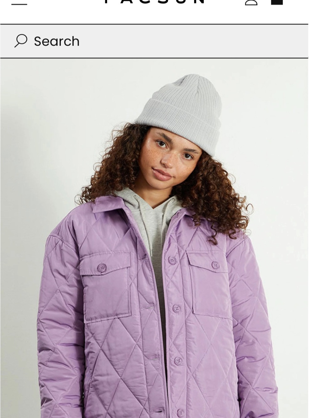PacSun Lavender Quilted Bomber Jacket